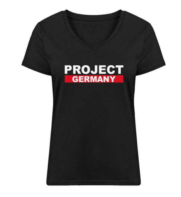 Project Germany Girly Shirt "Big Label" - Damen Premium Organic V-Neck T-Shirt ST/ST-16